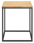Zora Square Wood and Metal Side Table - From Where -