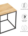 Zora Square Wood and Metal Side Table - From Where -