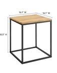 Zora Square Wood and Metal Side Table - From Where -