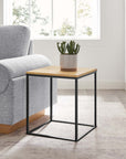 Zora Square Wood and Metal Side Table - From Where -