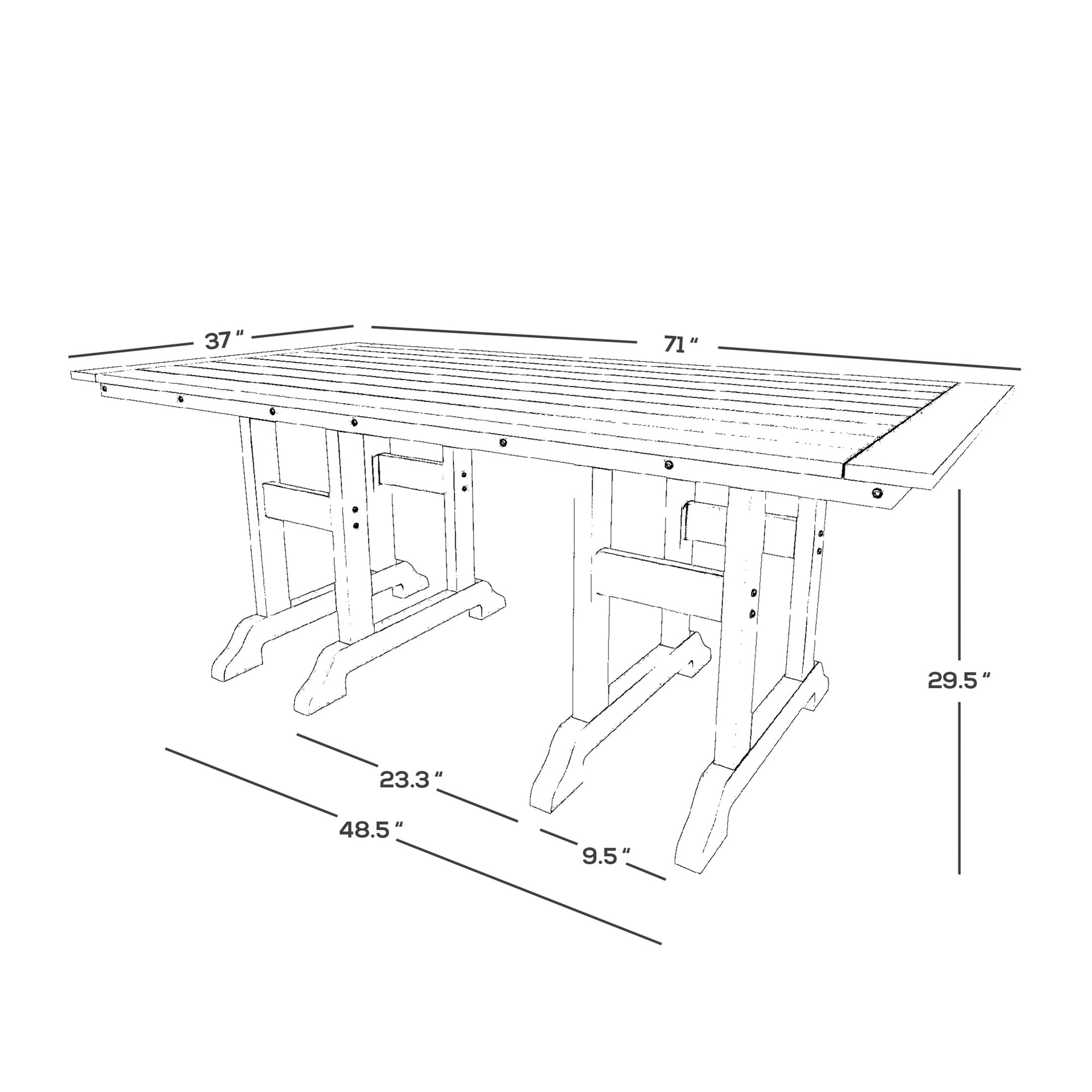 WestinTrends Dylan Adirondack Patio Dining Set for 6, All Weather Poly Lumber Outdoor Table and Chairs Set of 4, 71" Trestle Table and Adirondack Dining Chair with Dining Bench, Dark Green