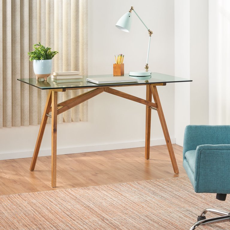 https://www.walmart.com/ip/Camey-Mid-Century-Acacia-Wood-Desk-with-Tempered-Glass-Top-Natural-and-Green/201635053