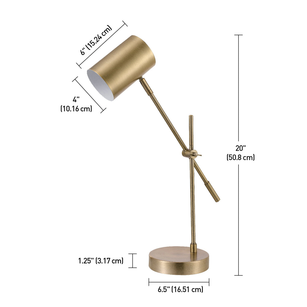 Globe Electric Pratt 20" Matte Brass Desk Lamp, 52098