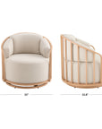 Free Shipping! Better Homes & Gardens Lillian Swivel Birdcage Accent Chair, Cream Linen, Natural Pine Finish