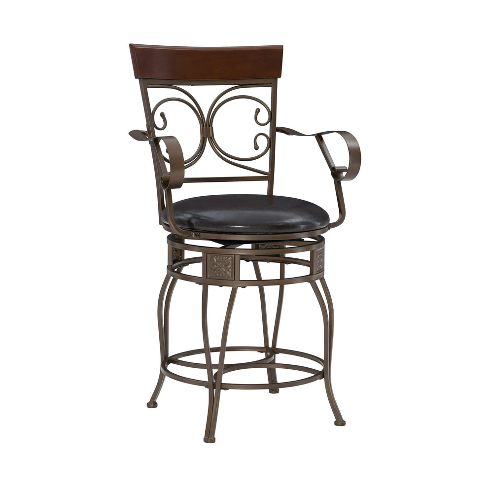 Indoor Metal Ornate Swivel Counter Stool