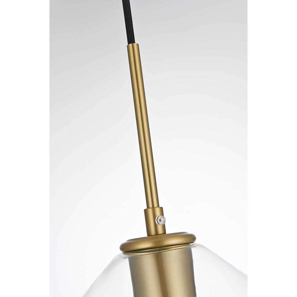 Living District Gene 8 Inch Pendant Clear Shade in Satin Gold