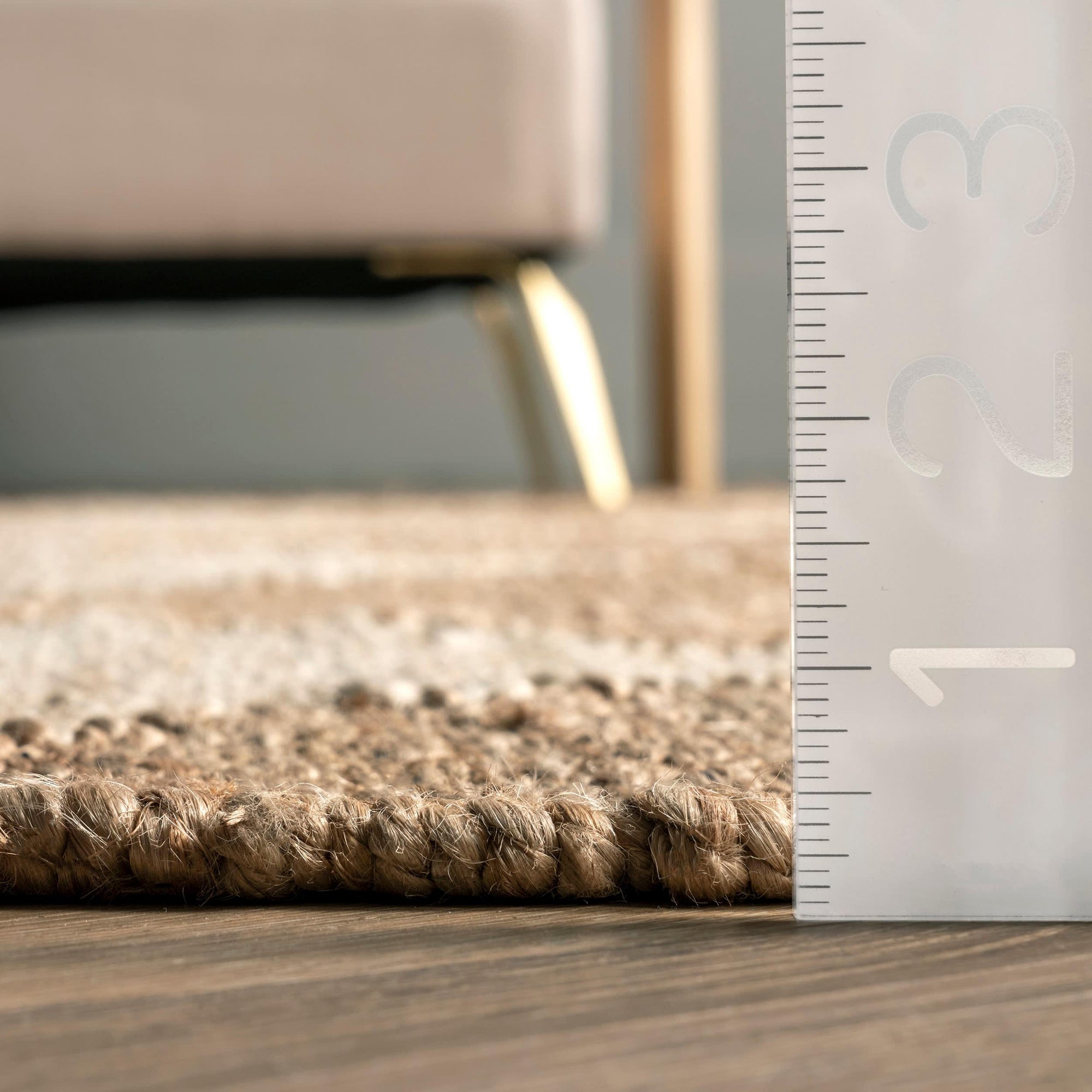 Louie Diamond Checkerboard Jute Rug | Natural