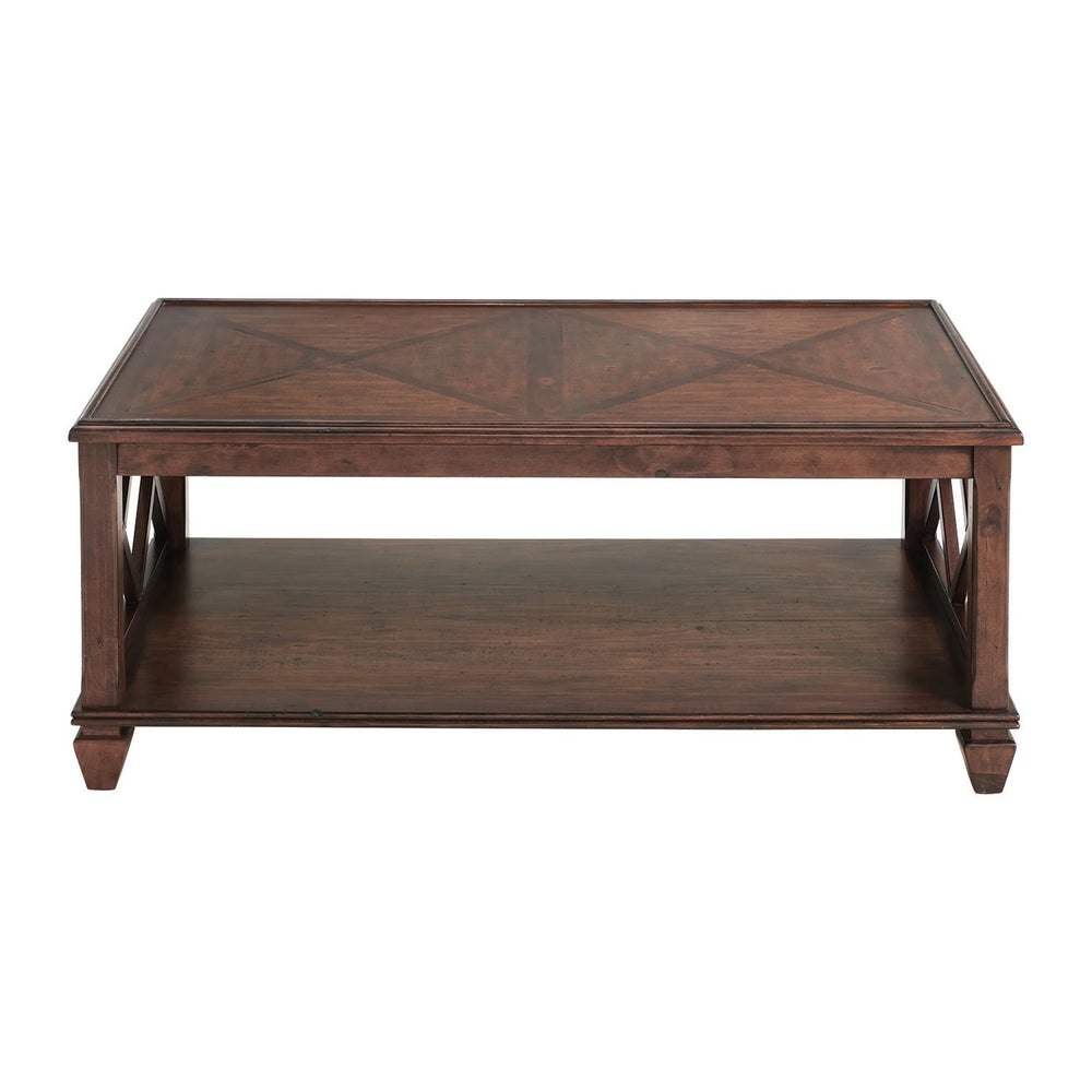 Wood Coffee Table with Storage Shelf