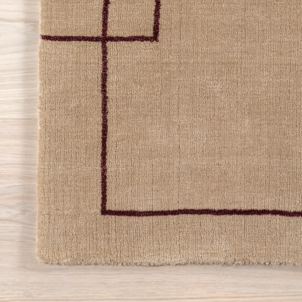 Nile Bordered Wool-Blend Rug | Tan