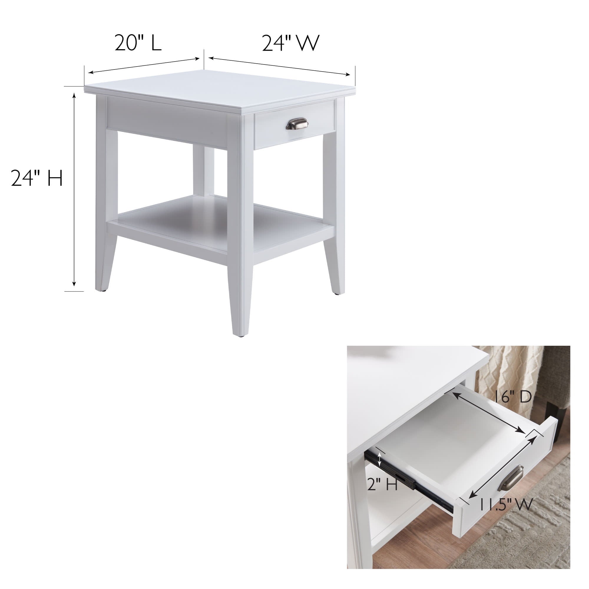 1 - Drawer Laurent End Table - From Where - 