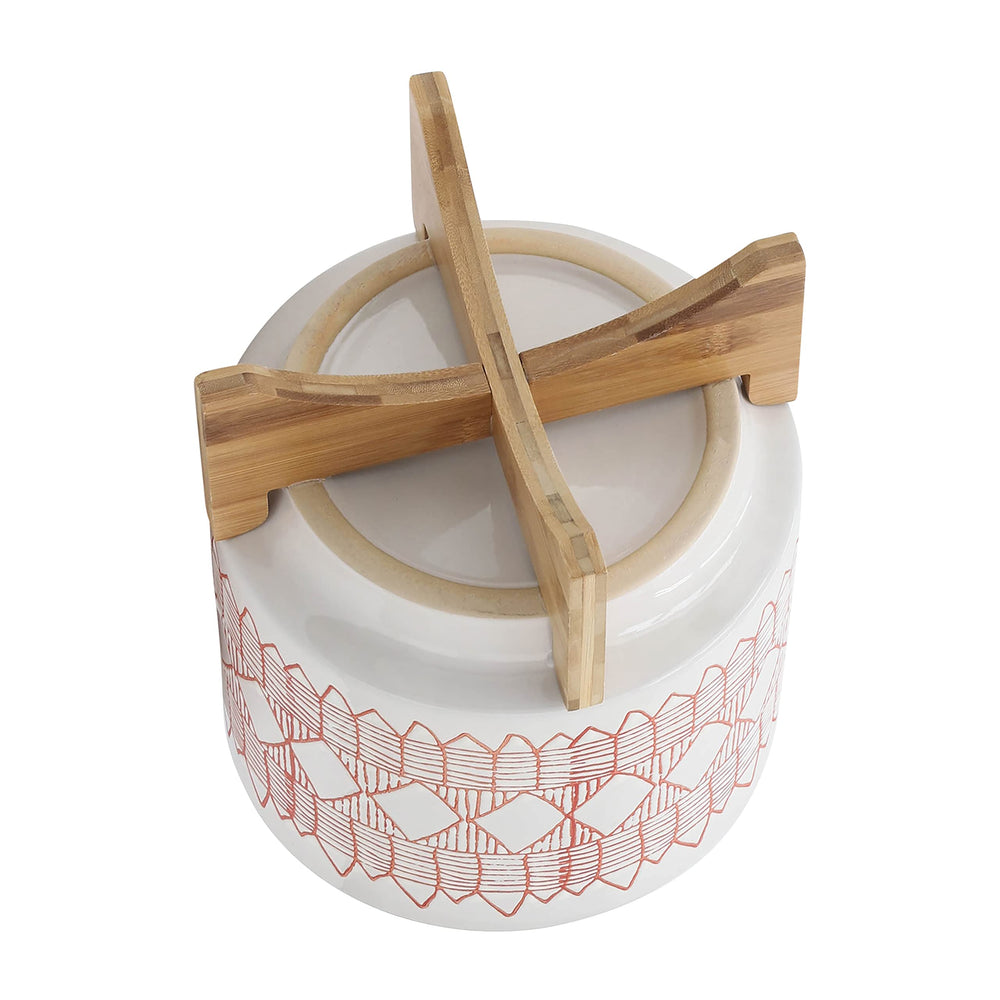 10" Aztec Planter on Wooden Stand - From Where - 