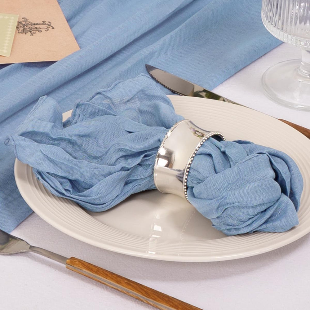 10 Pack Dusty Blue Cheesecloth Napkins - From Where Finds - 