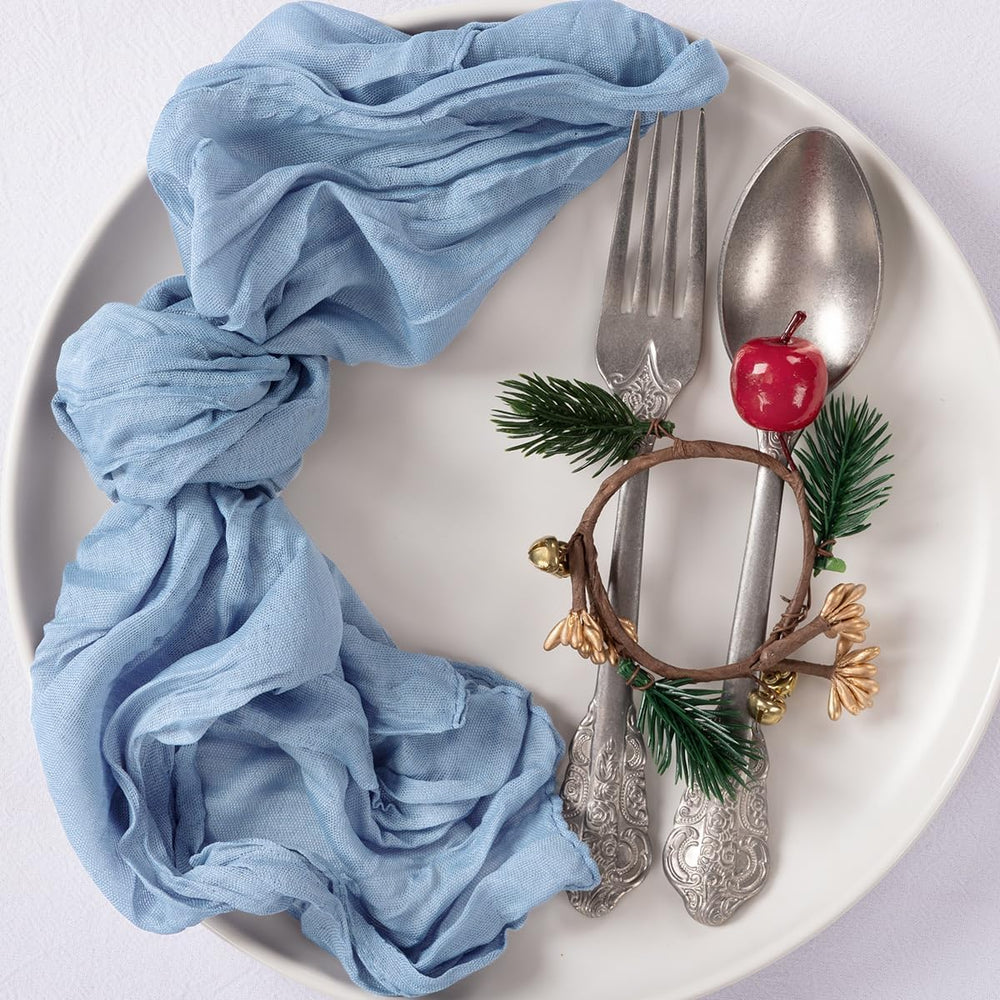 10 Pack Dusty Blue Cheesecloth Napkins - From Where Finds - 