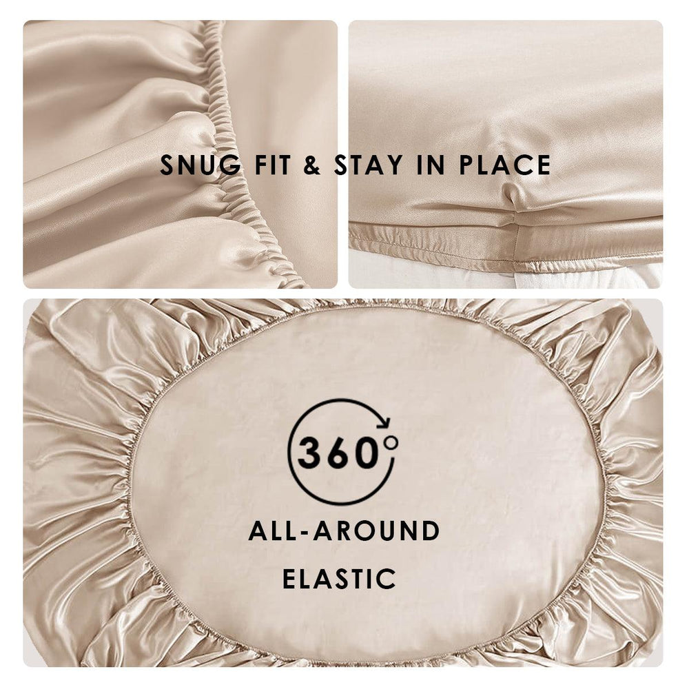 100% Mulberry Silk Fitted Sheets (Set of 3) - From Where Finds - 