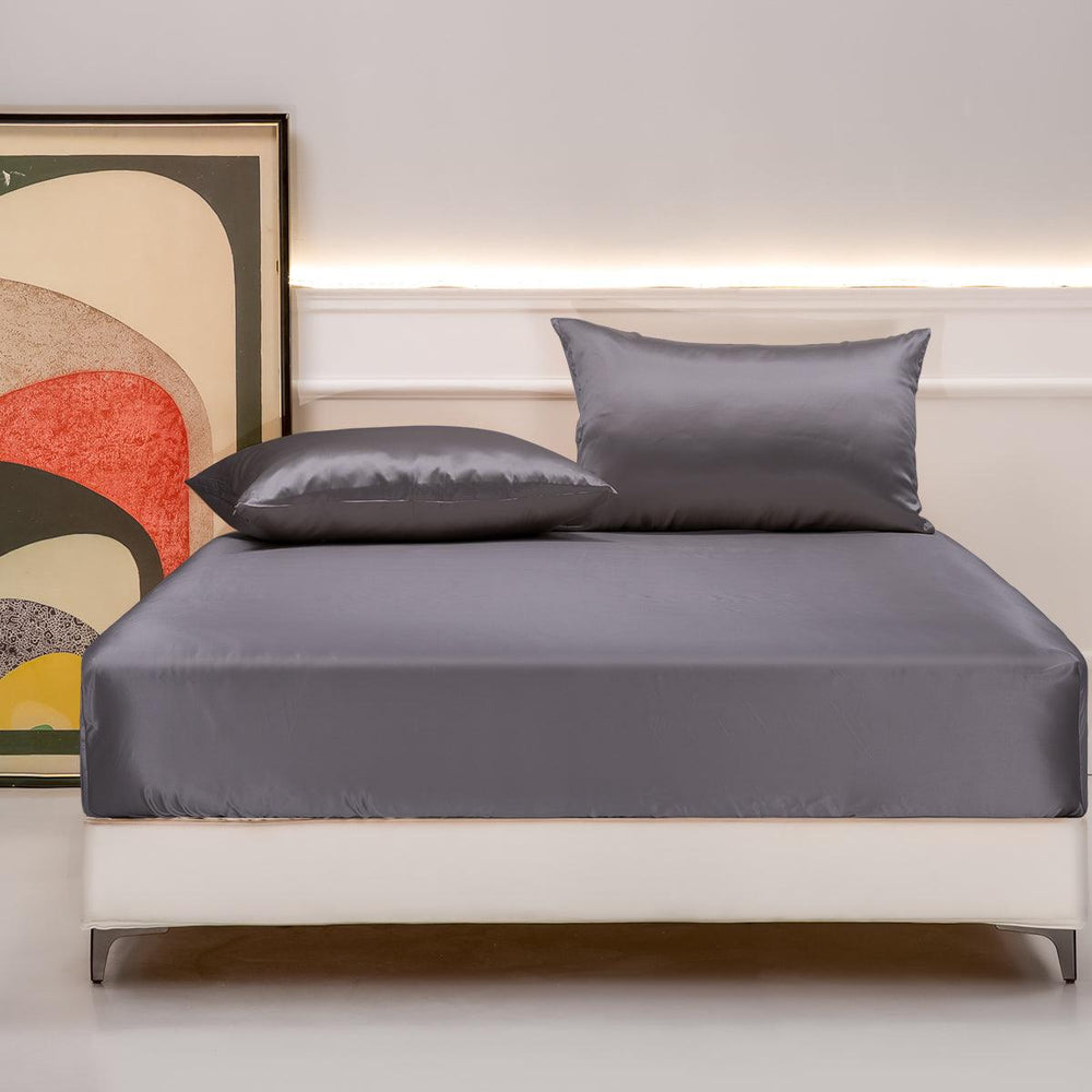 100% Mulberry Silk Fitted Sheets (Set of 3) - From Where Finds - 
