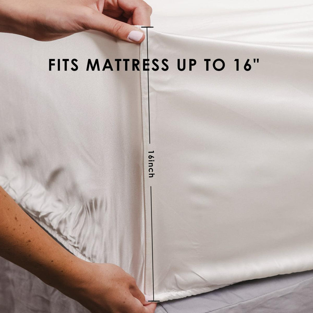 100% Mulberry Silk Fitted Sheets (Set of 3) - From Where Finds - 