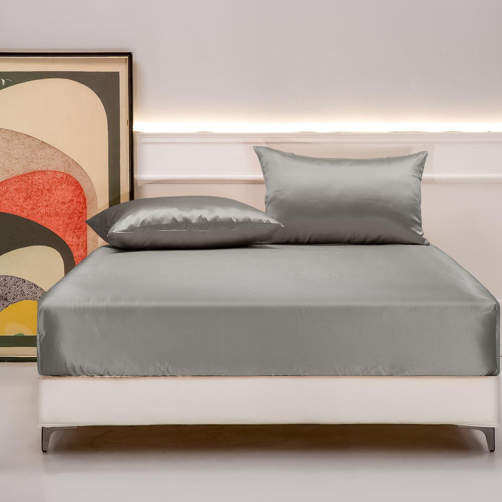 100% Mulberry Silk Fitted Sheets (Set of 3) - From Where Finds - 