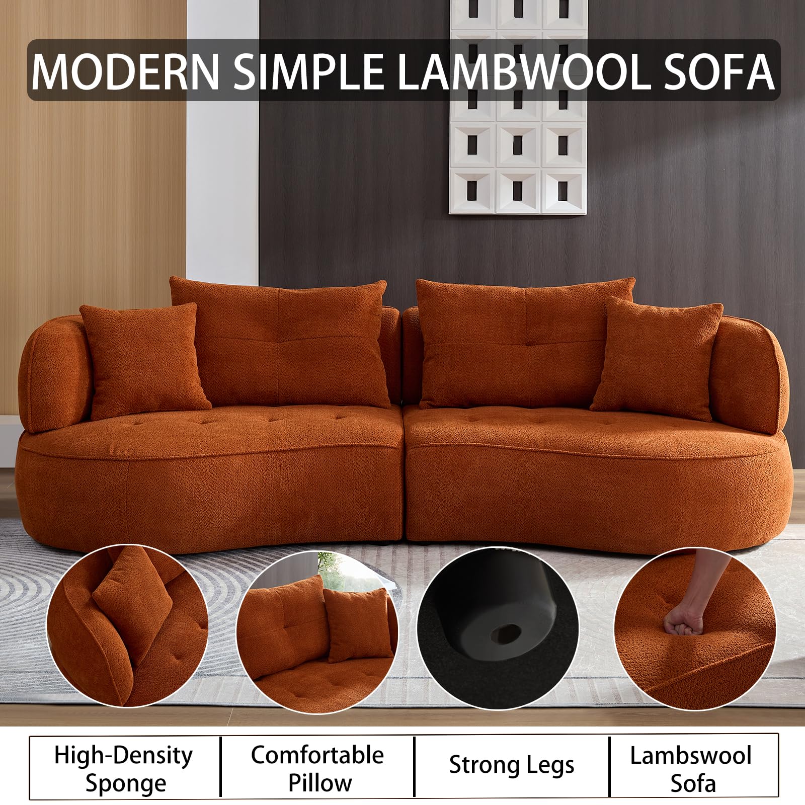 109‘’ Luxurious Curved Sectional Sofa - From Where - 