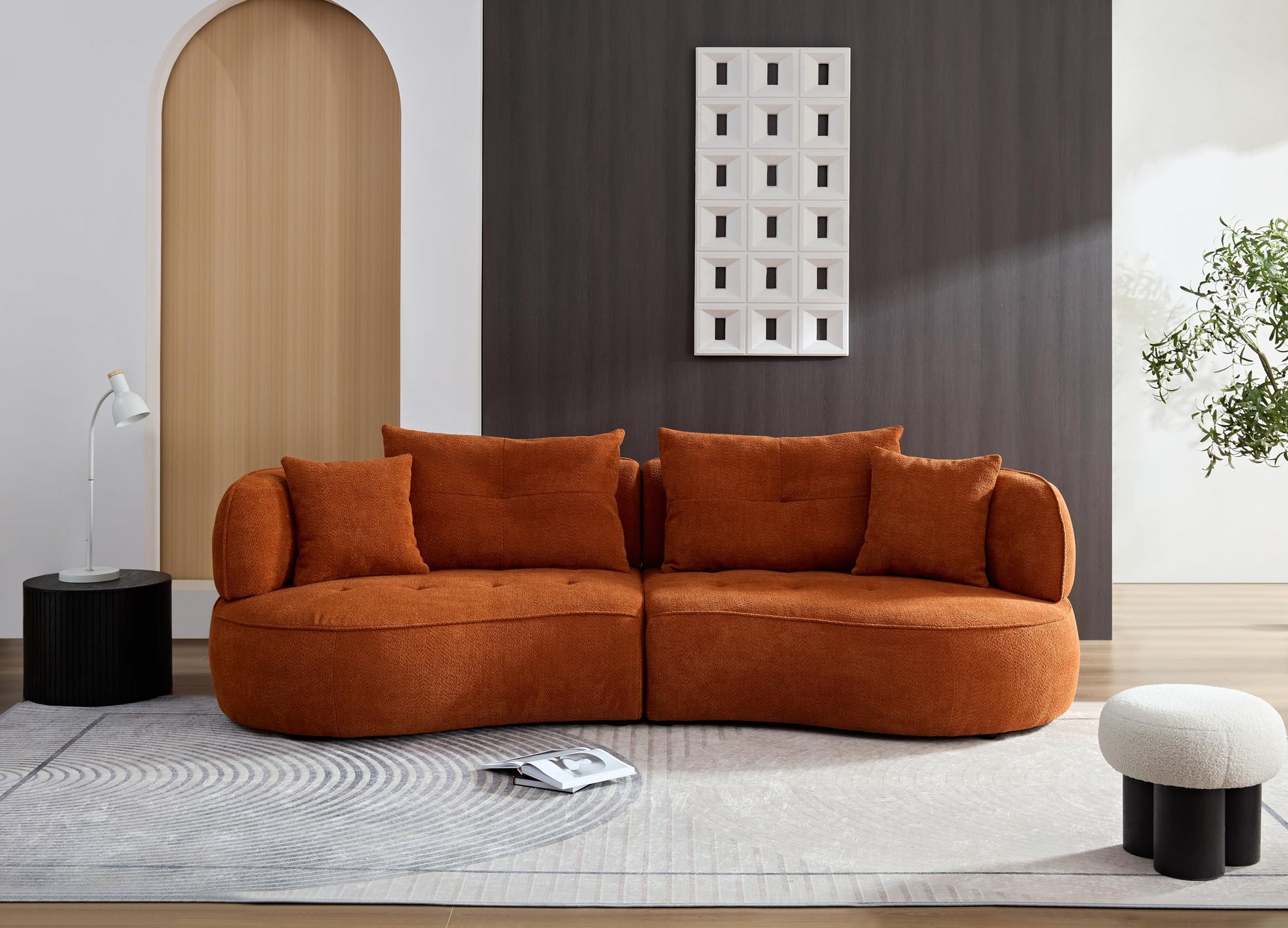 109‘’ Luxurious Curved Sectional Sofa - From Where - 