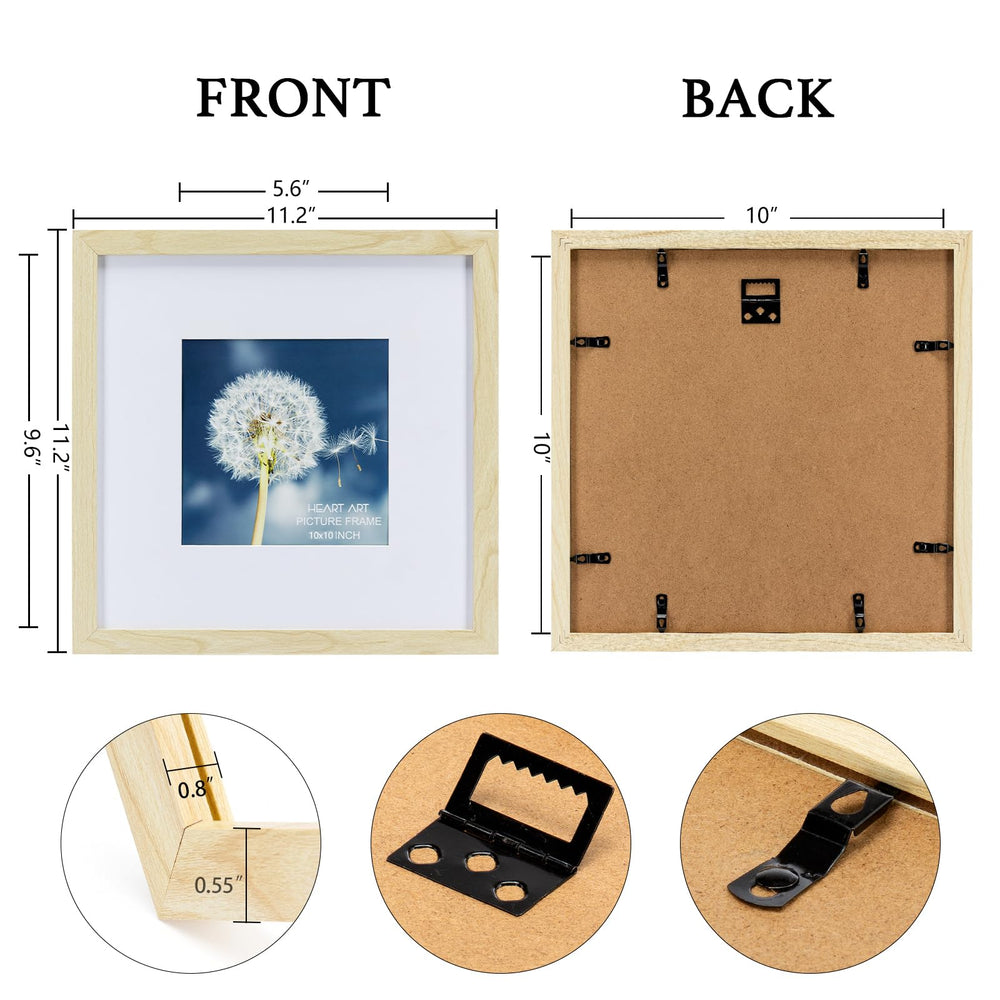 10x10 Natural Wood Picture Frame Set of 9 - From Where - 