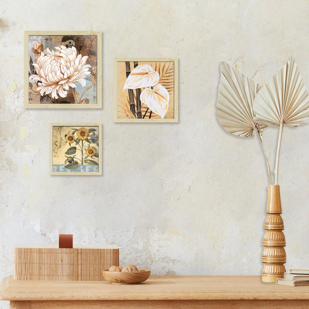 10x10 Natural Wood Picture Frame Set of 9 - From Where - 