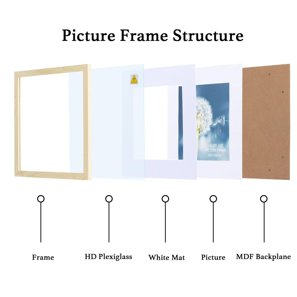 10x10 Natural Wood Picture Frame Set of 9 - From Where - 