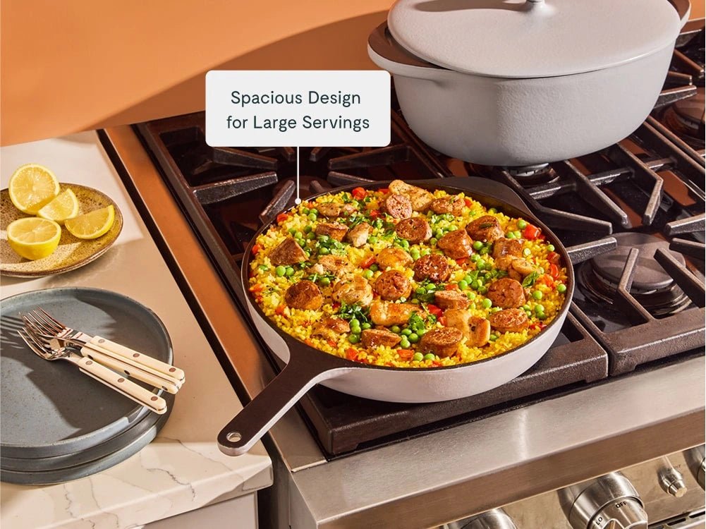 12” Enameled Cast Iron Large Skillet - From Where Finds - 