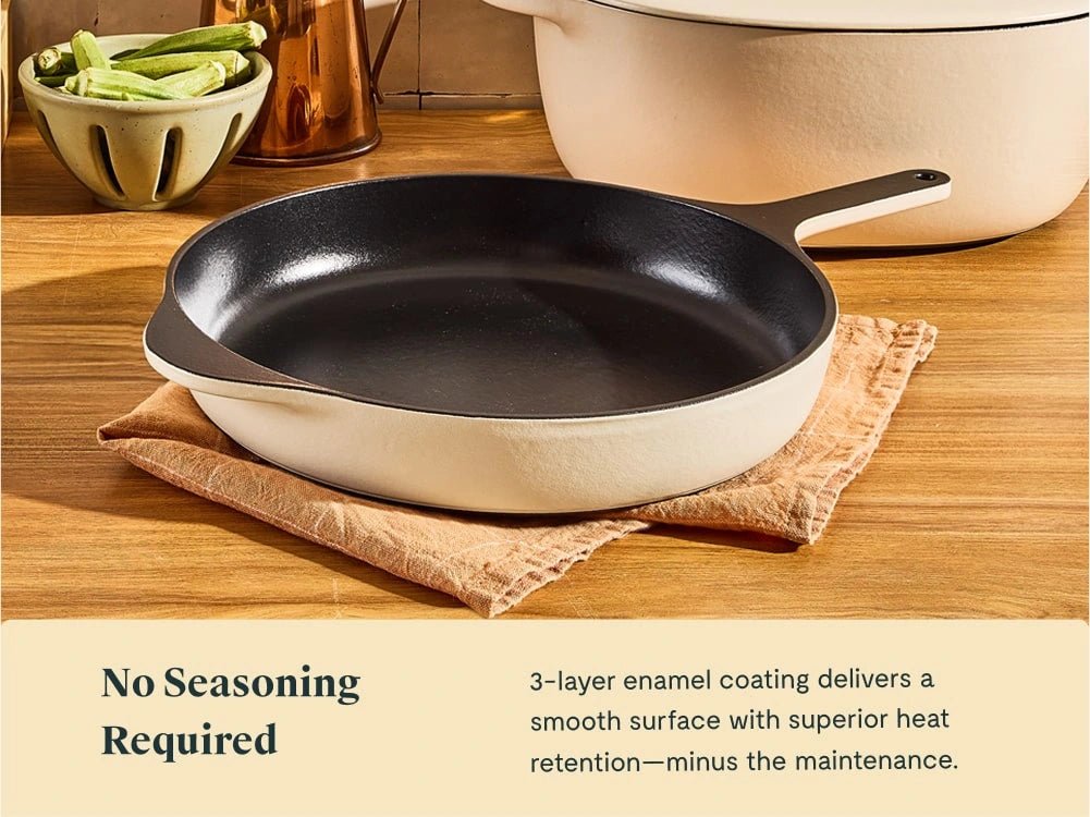 12” Enameled Cast Iron Large Skillet - From Where Finds - 