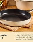 12” Enameled Cast Iron Large Skillet - From Where Finds - 