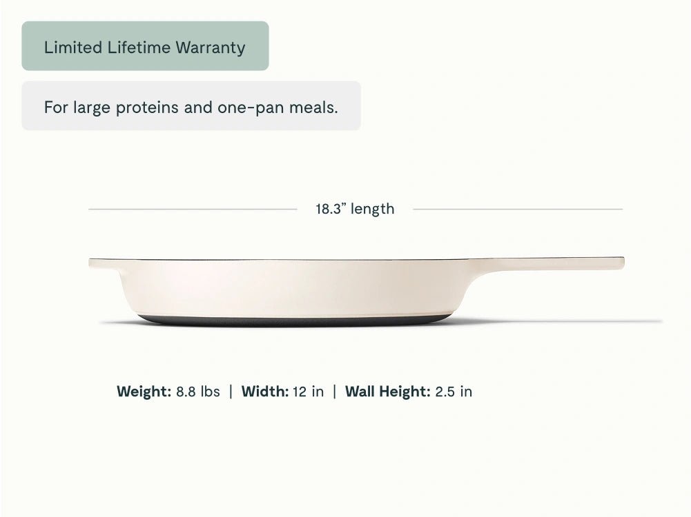 12” Enameled Cast Iron Large Skillet - From Where Finds - 
