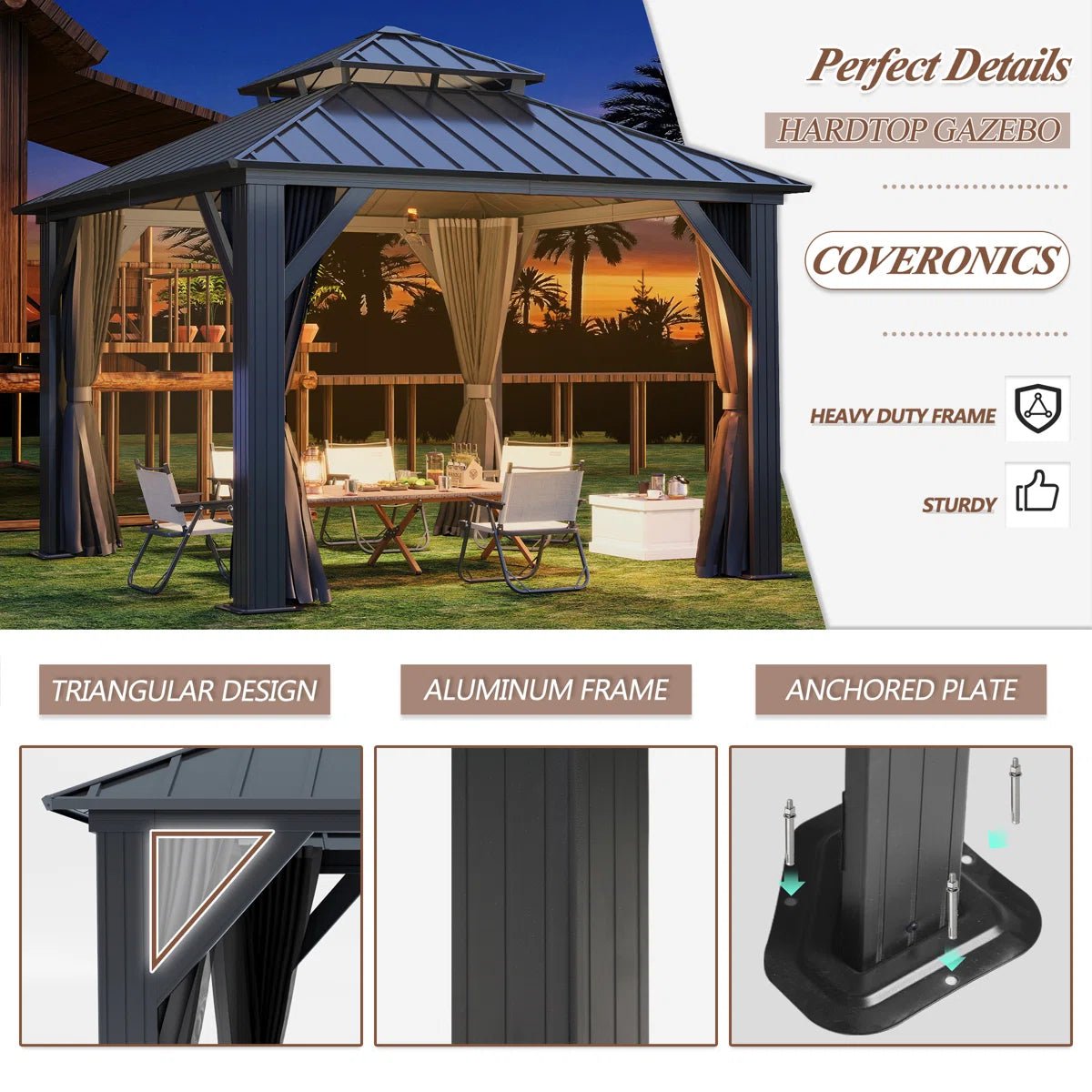 12 Ft. Aluminum Patio Gazebo - From Where - 