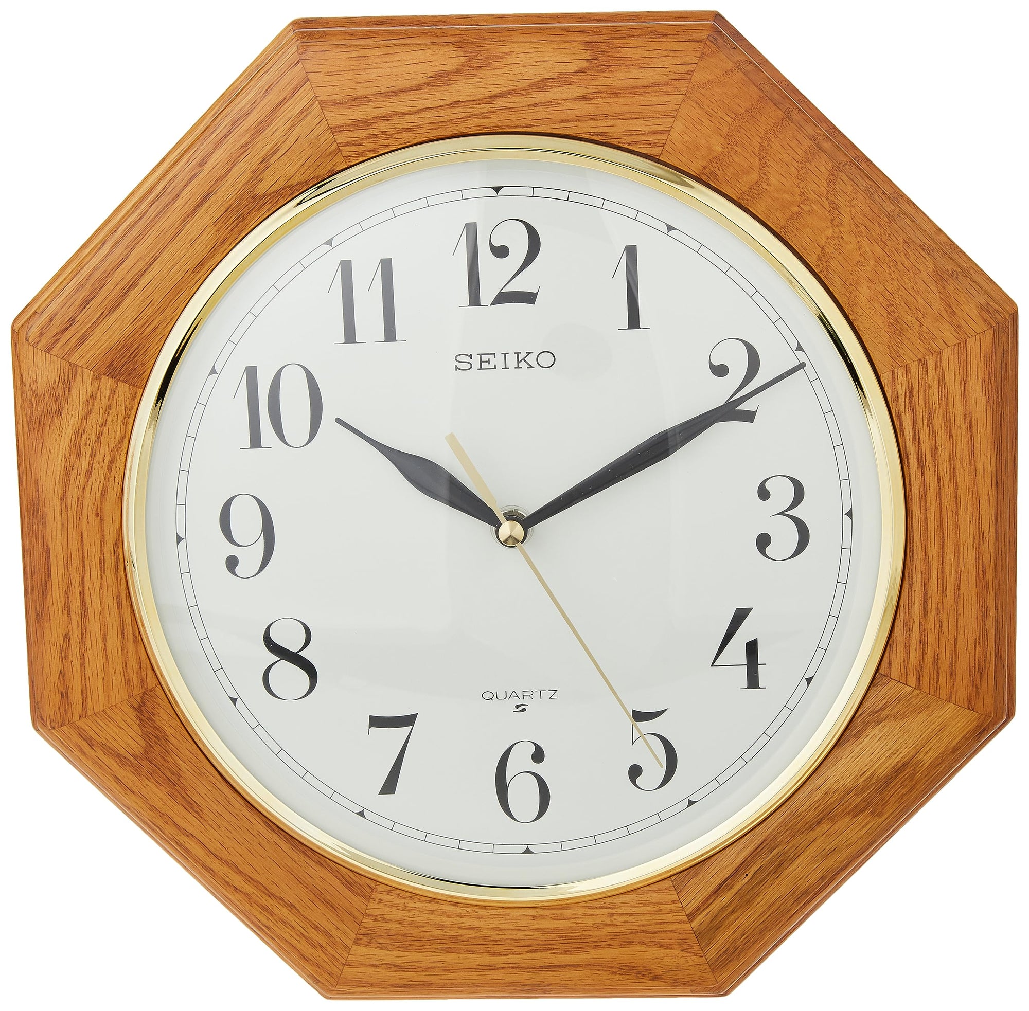 12 Inch Octagonal Solid Oak Wall Clock - From Where - 