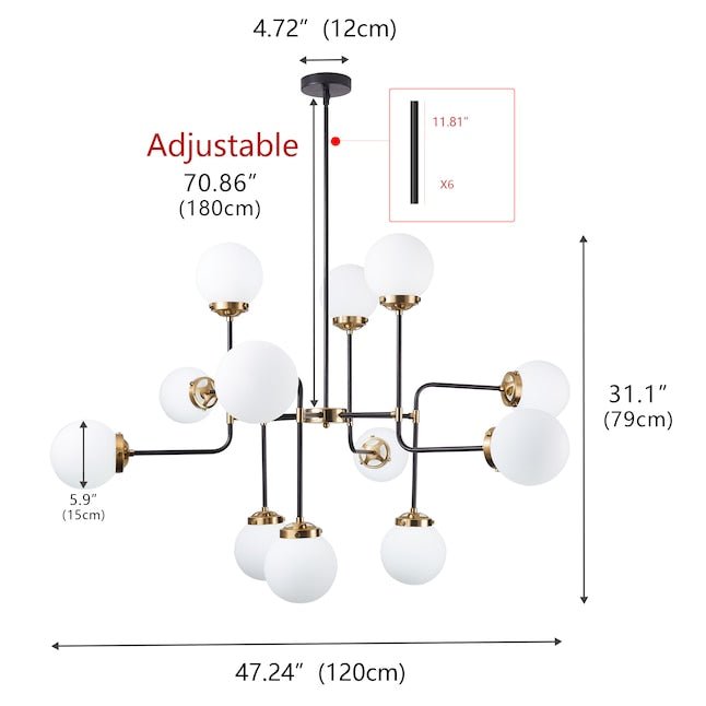 12 - Light Black Industrial Chandelier - From Where - 