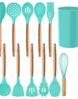 12 - Piece Silicone Cooking Utensils Set with Holder - From Where - 