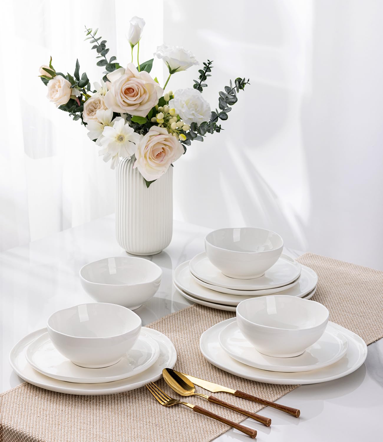 12 - Pieces Ceramic Dinnerware Sets - From Where - 