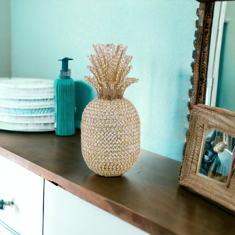 12.5&quot; Glam Bling Crystal Gold Pineapple - From Where - 