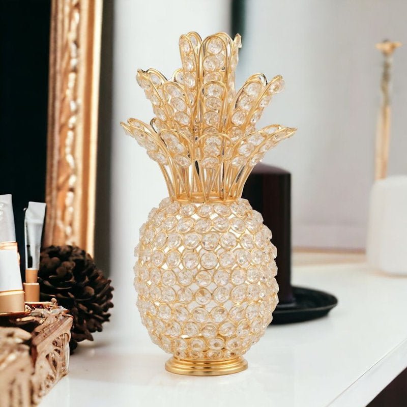 12.5" Glam Bling Crystal Gold Pineapple - From Where - 
