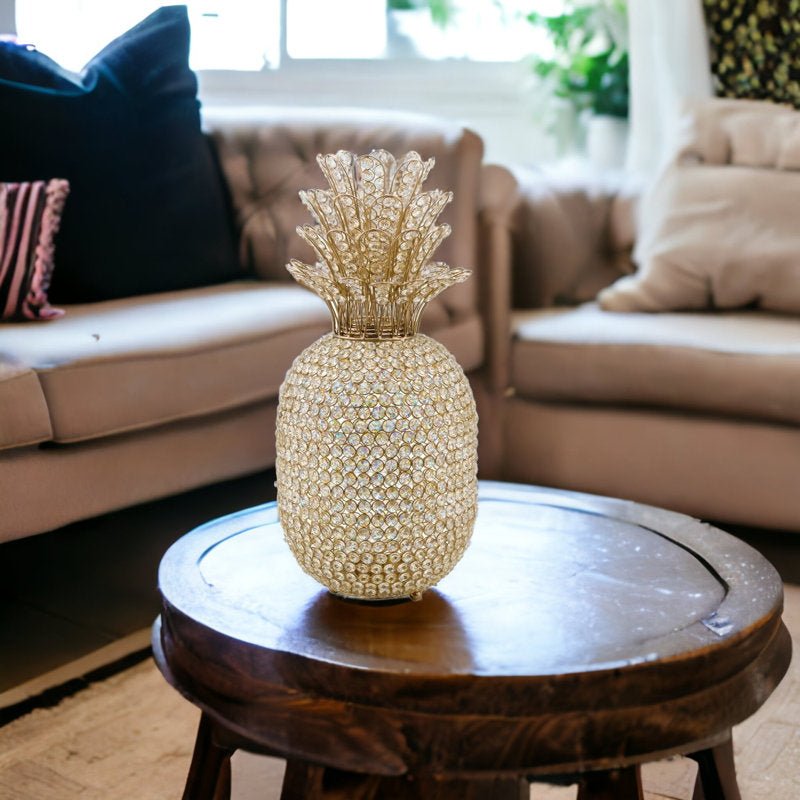 12.5&quot; Glam Bling Crystal Gold Pineapple - From Where - 