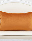 12x20 Orange Velvet Lumbar Pillow Cover - From Where - 