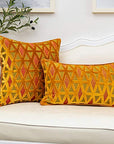 12x20 Orange Velvet Lumbar Pillow Cover - From Where - 