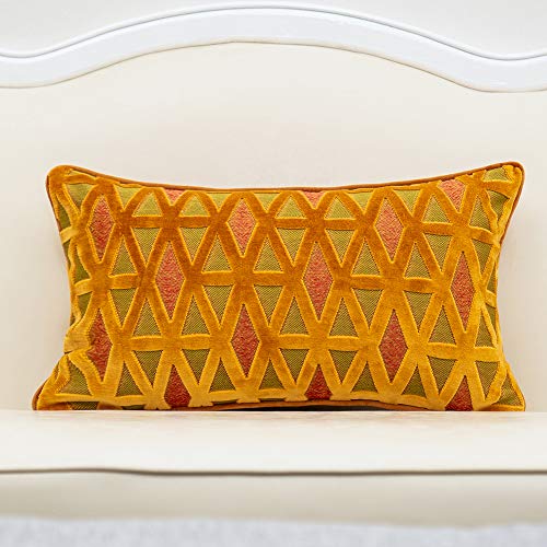 12x20 Orange Velvet Lumbar Pillow Cover - From Where - 