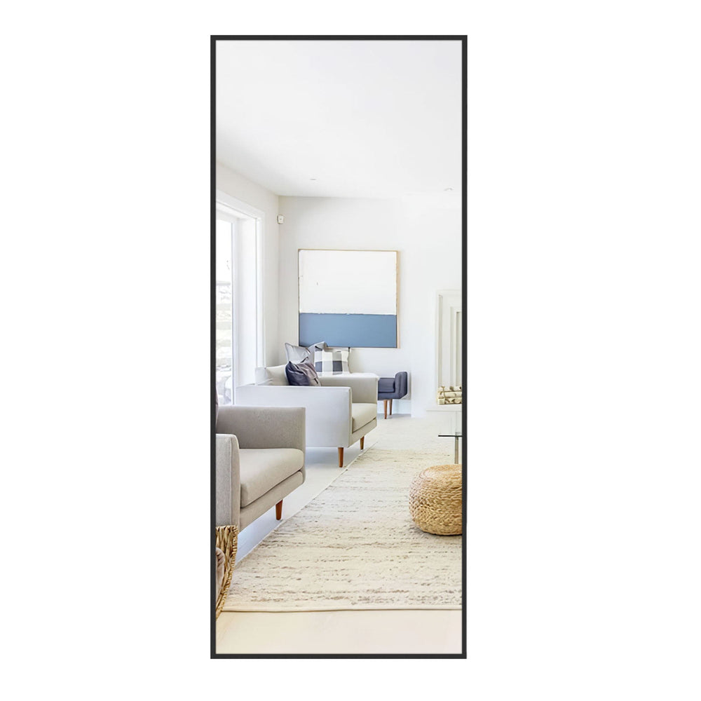 POSHIONS 71"x28" Full Length Mirrors Rectangle Floor Mirrors for Dressing, Modern, Black