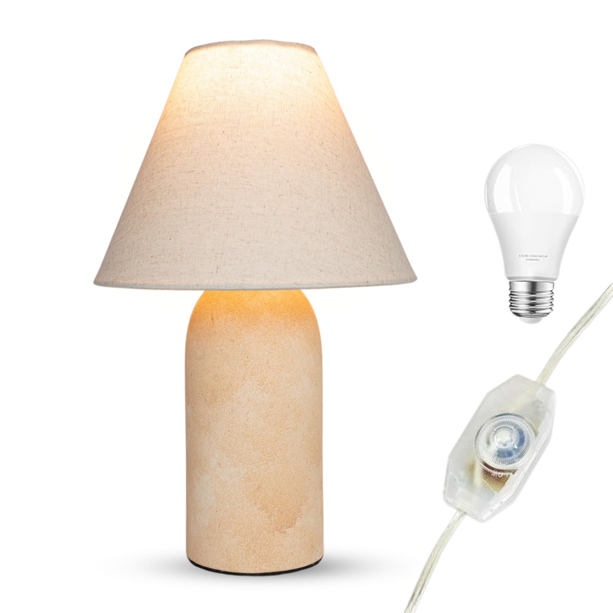 14&quot; Organic Boho Small Table Lamp - From Where - 