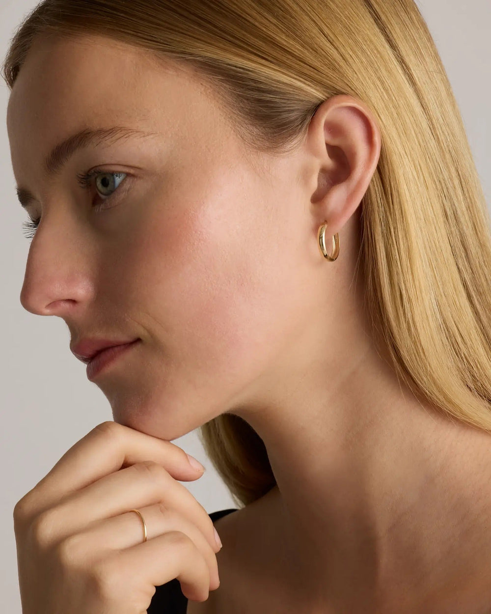 14K Gold Bold Hoops - From Where Finds -