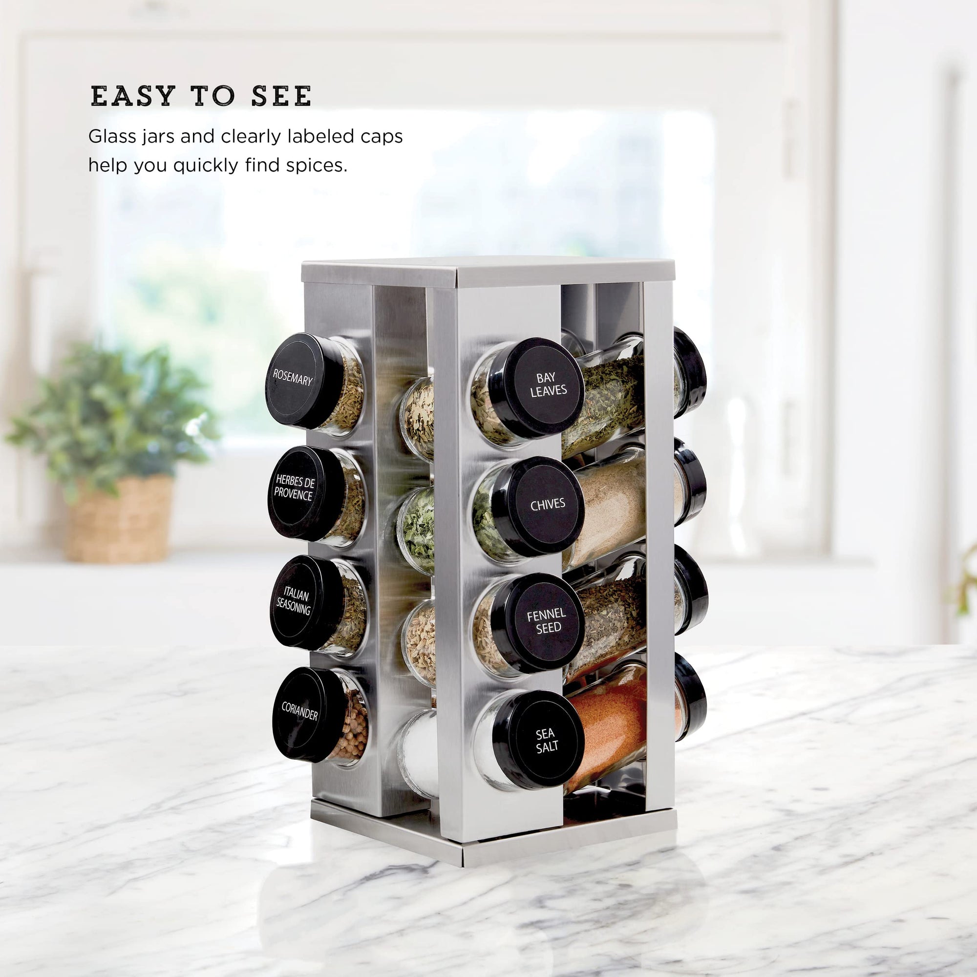 16 Jar Revolving Countertop Spice Rack - From Where - 
