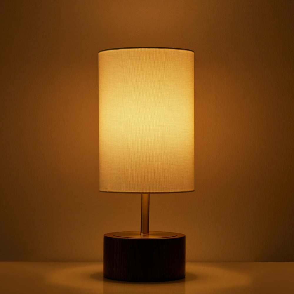 16.25" Woodgrain Touch Table Lamp - From Where - 