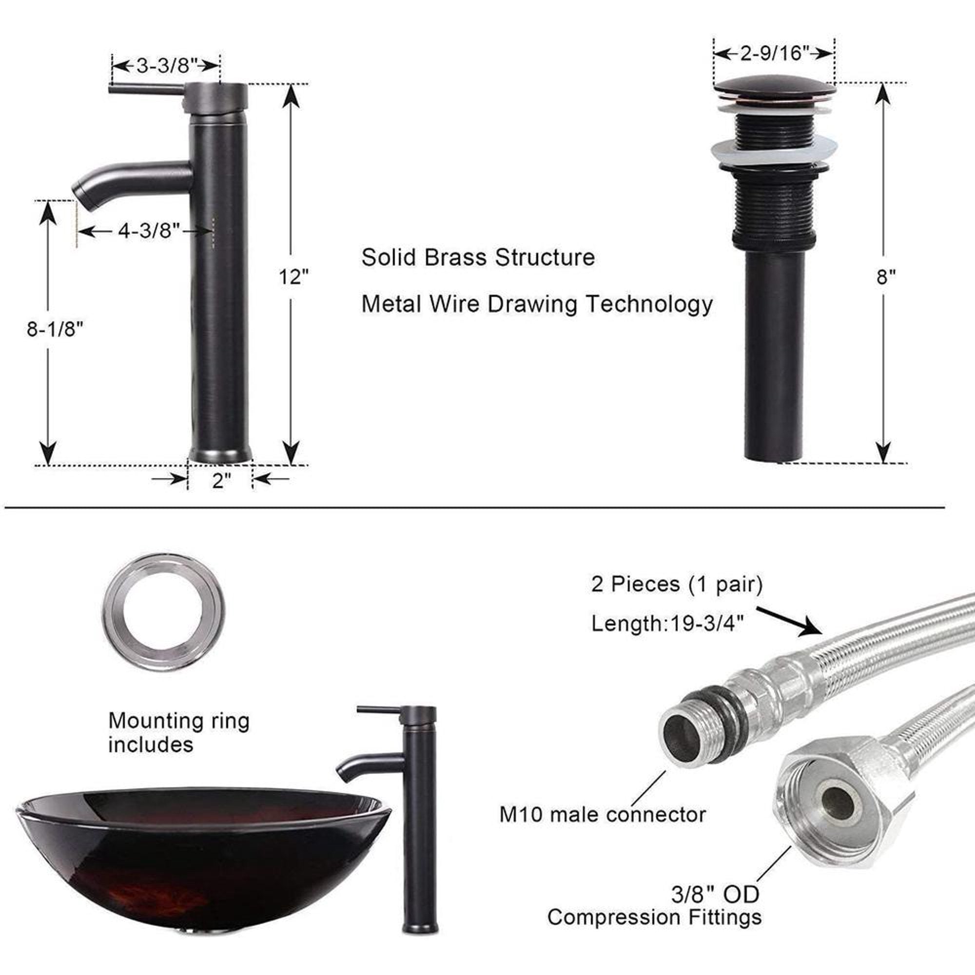 16.5 Round Ceramic Bathroom Sink Combo - From Where - 