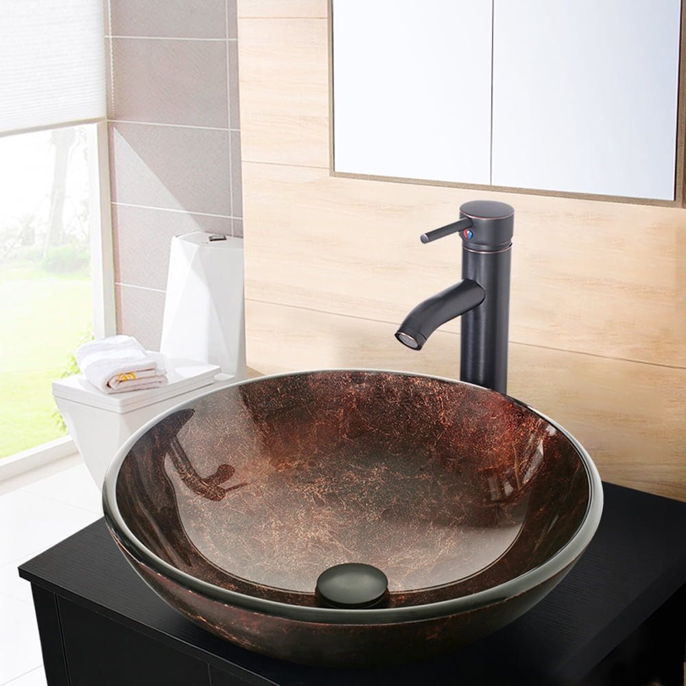16.5 Round Ceramic Bathroom Sink Combo - From Where - 