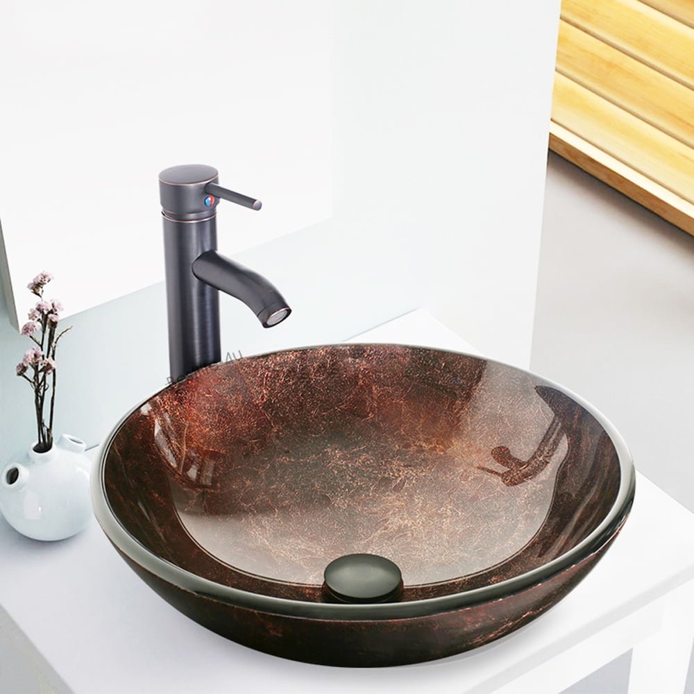 16.5 Round Ceramic Bathroom Sink Combo - From Where - 