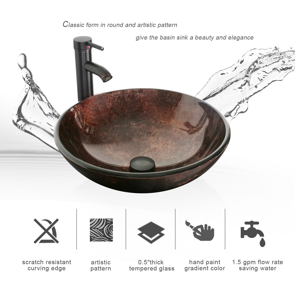 16.5 Round Ceramic Bathroom Sink Combo - From Where - 